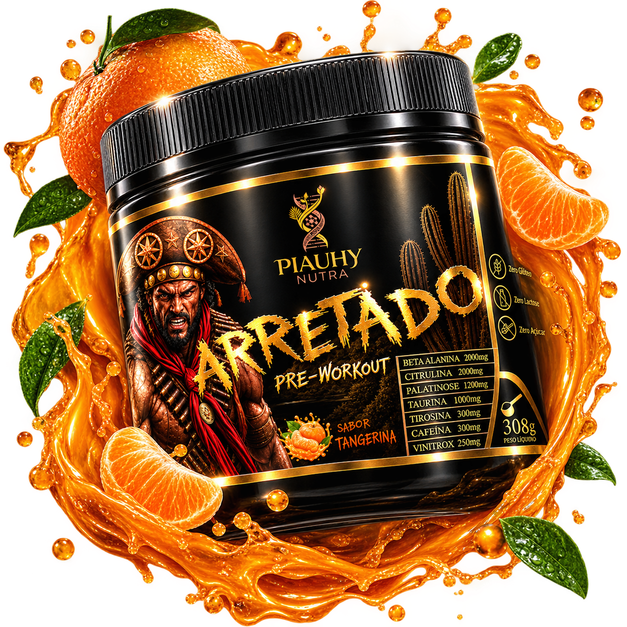 Arretado Pré-Workout sabor Tangerina